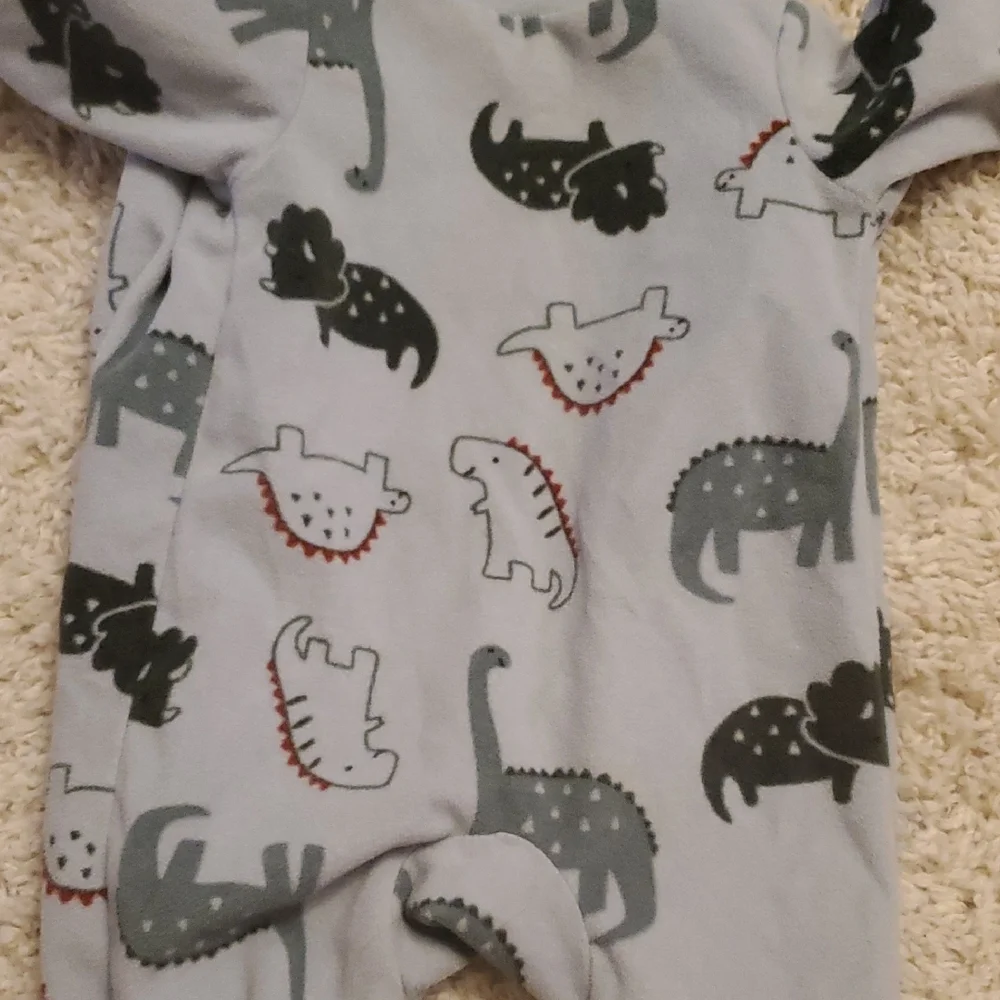 5 For $25 Carter's Dinosaur Print‎ Baby One Piece Sleeper Size 3 Months